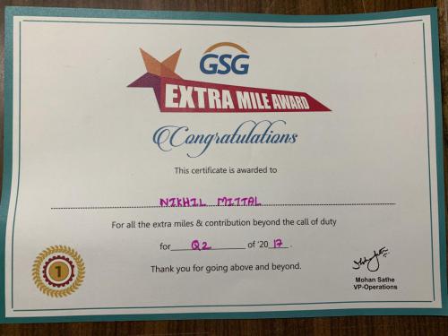 Extra Mile Award 2017
